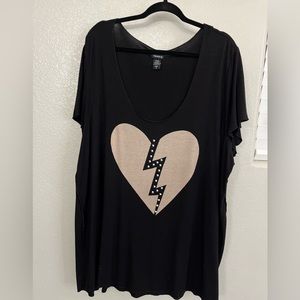 Black/Tan Heartbreaker Top by Torrid size 4